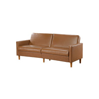 Mala Sleeper Sofa, Foam Padded, Camel Brown Faux Leather, Wood Frame - BM345361