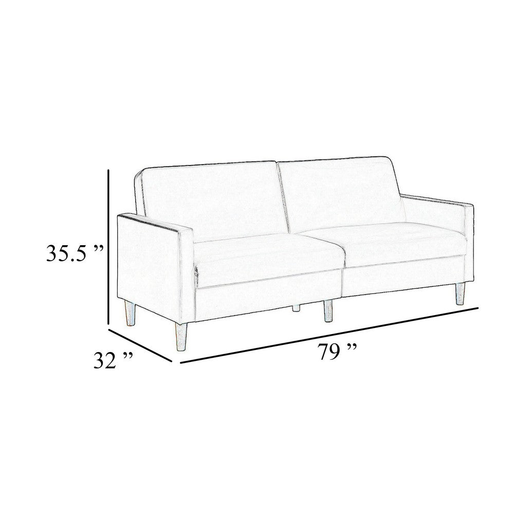 Mala Sleeper Sofa, Foam Padded, Camel Brown Faux Leather, Wood Frame - BM345361