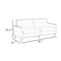 Mala Sleeper Sofa, Foam Padded, Camel Brown Faux Leather, Wood Frame - BM345361