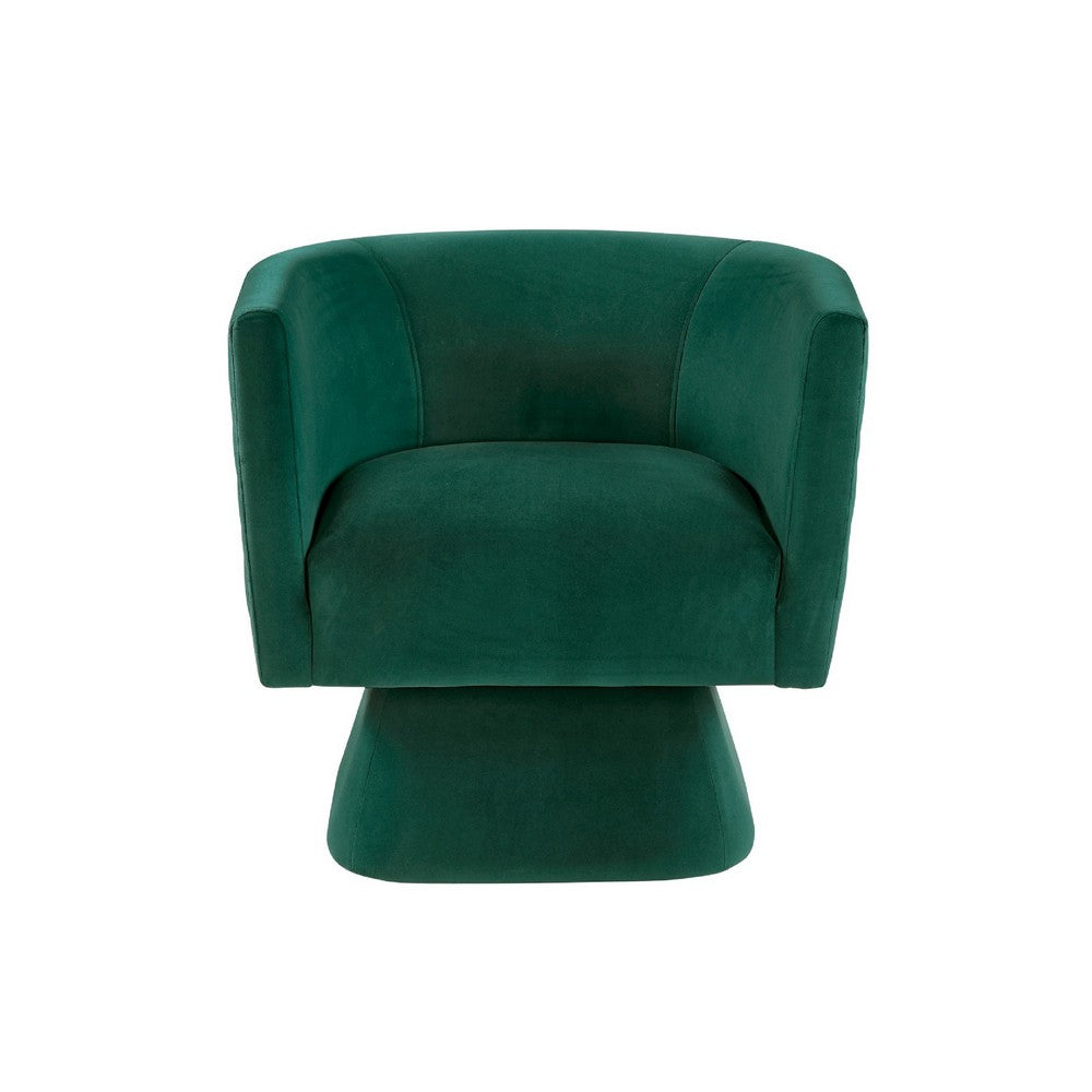 Cabe Swivel Accent Armchair, Diamond Stitch Back, Emerald Green Velvet - BM345362