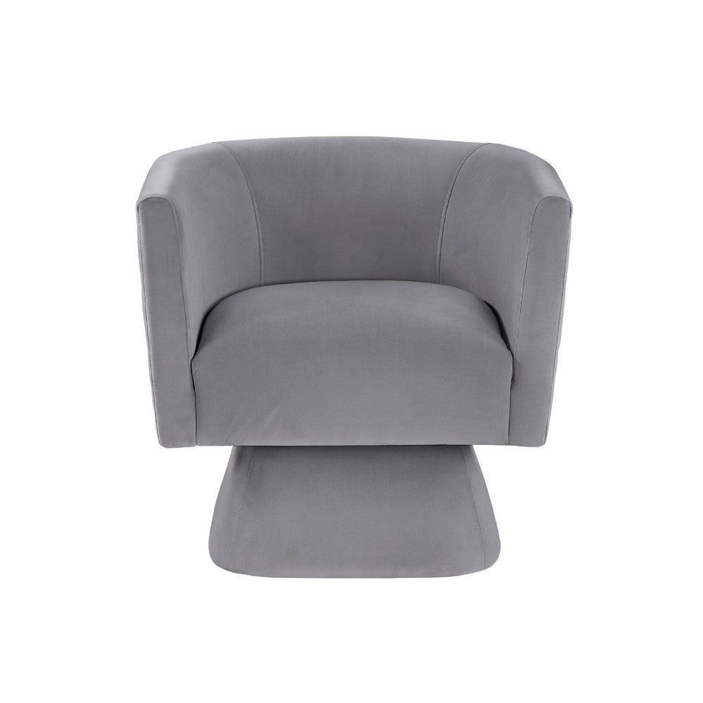 Cabe Swivel Accent Armchair, Diamond Stitch Back, Modern Gray Velvet - BM345363