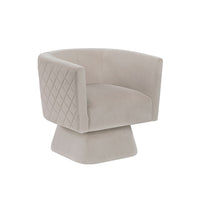Cabe Swivel Accent Armchair, Diamond Stitch Back, Taupe Brown Velvet - BM345364