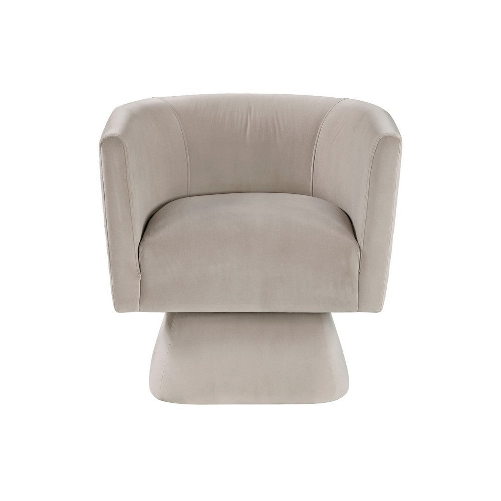 Cabe Swivel Accent Armchair, Diamond Stitch Back, Taupe Brown Velvet - BM345364