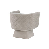 Cabe Swivel Accent Armchair, Diamond Stitch Back, Taupe Brown Velvet - BM345364