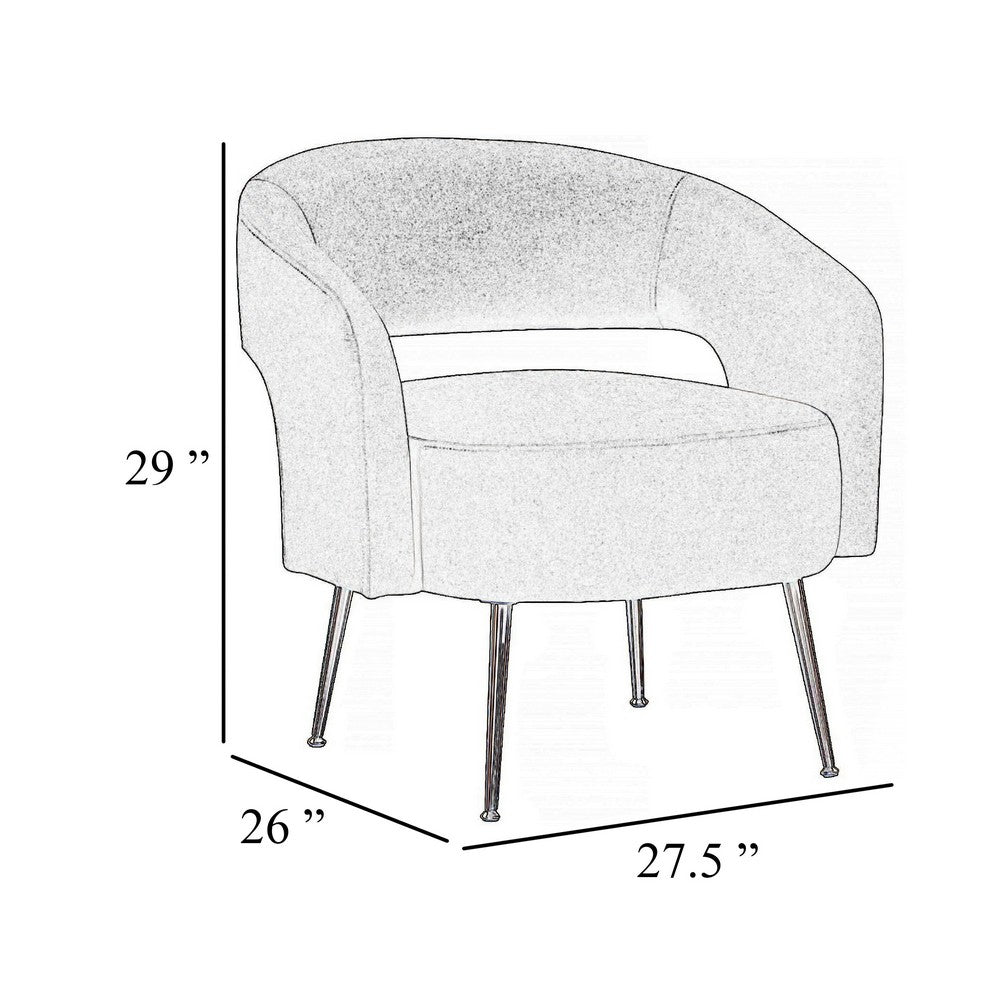 Noel Accent Chair, Curved Open Back, Taupe Brown Velvet, Gold Metal Legs - BM345368