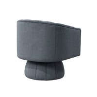 Rex Swivel Accent Chair, Barrel Channel Stitched Velvet, Dark Gray - BM345369