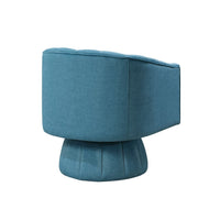 Rex Swivel Accent Chair, Barrel Channel Stitched Velvet, Teal Blue - BM345370