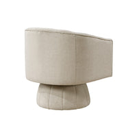 Rex Swivel Accent Chair, Barrel Channel Stitched Velvet, Taupe Brown - BM345372