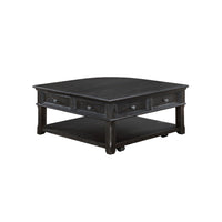 Riel Cocktail Coffee Table w Storage, 38 Inch Lift Top, Charcoal Black - BM345384