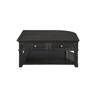 Riel Cocktail Coffee Table w Storage, 38 Inch Lift Top, Charcoal Black - BM345384