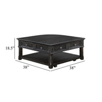 Riel Cocktail Coffee Table w Storage, 38 Inch Lift Top, Charcoal Black - BM345384