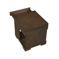 Duny Side End Table, 24 Inch Top, 1 Drawer with Handle, Espresso Brown - BM345388