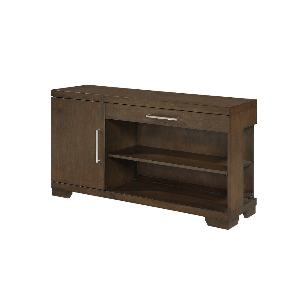 Duny Sofa Console Table, 50 Inch, 1 Drawer with 1 Cabinet, Espresso Brown - BM345389