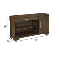 Duny Sofa Console Table, 50 Inch, 1 Drawer with 1 Cabinet, Espresso Brown - BM345389