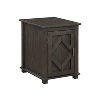 Leky Chairside Table, 22 Inch, 1 Cabinet with Adjustable Shelf, Brown - BM345391