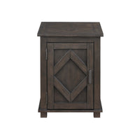 Leky Chairside Table, 22 Inch, 1 Cabinet with Adjustable Shelf, Brown - BM345391