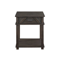 Leky Side End Table, 24 Inch, 1 Drawer with Lower Open Shelf, Brown - BM345392