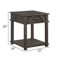 Leky Side End Table, 24 Inch, 1 Drawer with Lower Open Shelf, Brown - BM345392