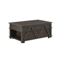 Leky Coffee Table, 44 Inch, 1 Lift Top with Shelf Underneath, Brown - BM345393