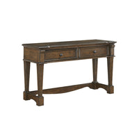 Rox Sofa Console Table, 50 Inch Top, 2 Drawers w Bronze Knobs, Brown - BM345397