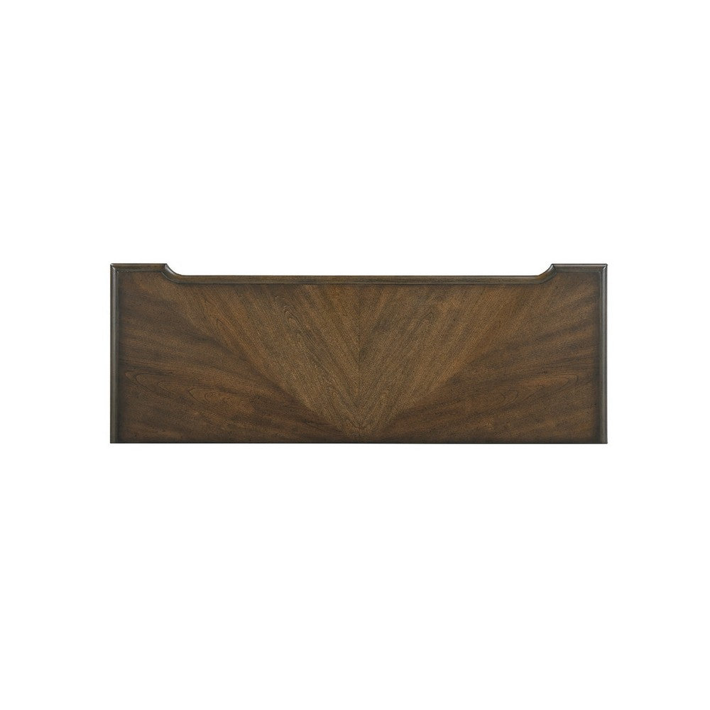 Rox Sofa Console Table, 50 Inch Top, 2 Drawers w Bronze Knobs, Brown - BM345397