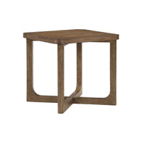 Bly Side End Table, 24 Inch Square Top, X-Base Design, Light Brown - BM345399