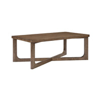 Bly Coffee Table, 48 Inch Rectangle Top, X-Base Design, Light Brown - BM345400