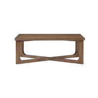 Bly Coffee Table, 48 Inch Rectangle Top, X-Base Design, Light Brown - BM345400