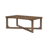 Bly Coffee Table, 48 Inch Rectangle Top, X-Base Design, Light Brown - BM345400