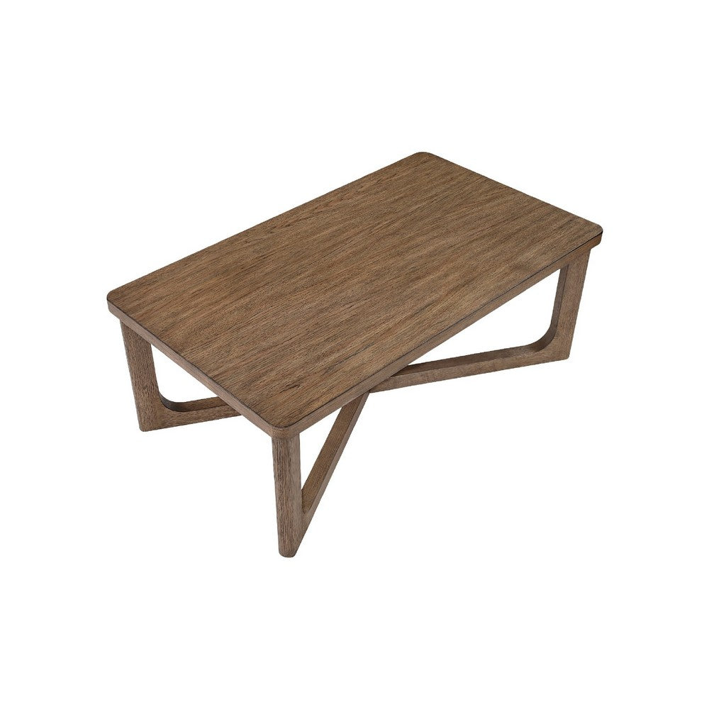 Bly Coffee Table, 48 Inch Rectangle Top, X-Base Design, Light Brown - BM345400