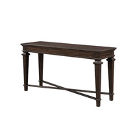 Tabby Sofa Console Table, 56 Inch Top, Cross Stretcher, Espresso Brown - BM345402
