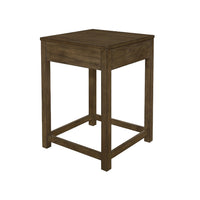 Belinda Corner Table, 22 Inch Top, Stretcher Base, Brown Gray Veneer - BM345403