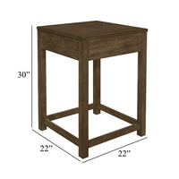 Belinda Corner Table, 22 Inch Top, Stretcher Base, Brown Gray Veneer - BM345403