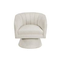Shea Swivel Accent Chair, Beige Boucle Fabric, Channel Stitched  - BM345404