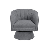 Shea Swivel Accent Chair, Dark Gray Boucle Fabric, Channel Stitched  - BM345405