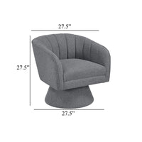 Shea Swivel Accent Chair, Dark Gray Boucle Fabric, Channel Stitched  - BM345405