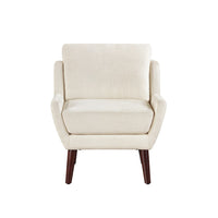 Veny Accent Armchair, Beige Chenille, Solid Wood Angled Legs - BM345408