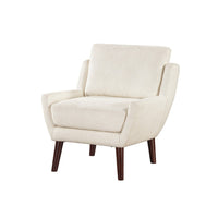Veny Accent Armchair, Beige Chenille, Solid Wood Angled Legs - BM345408