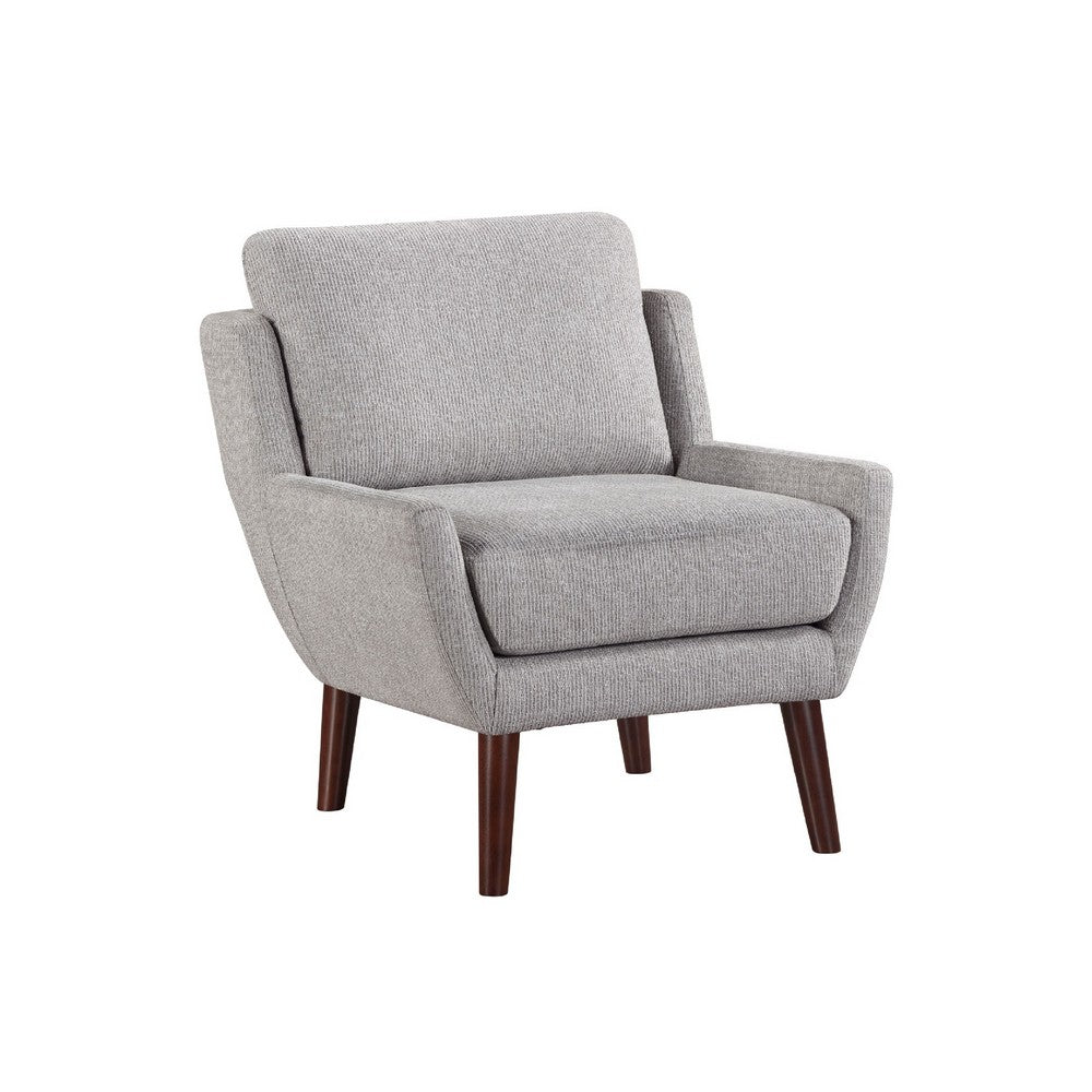Veny Accent Armchair, Soft Gray Chenille, Solid Wood Angled Legs - BM345409
