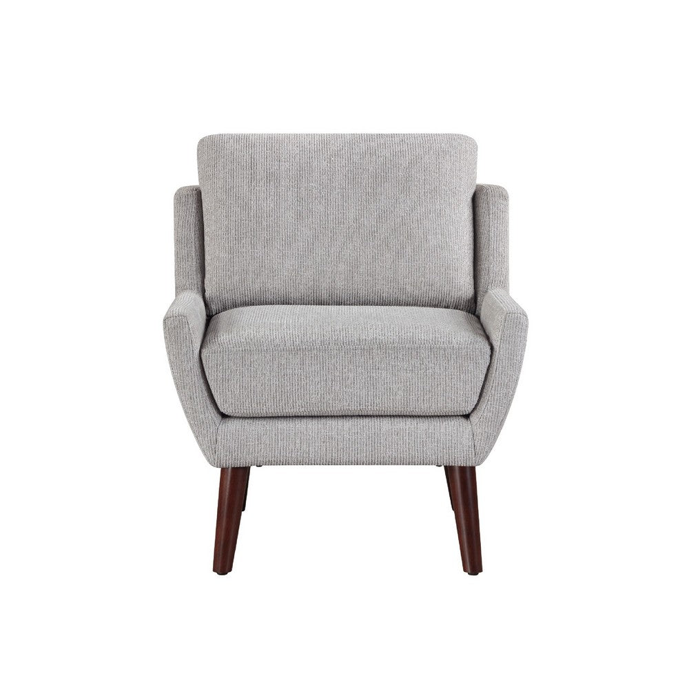 Veny Accent Armchair, Soft Gray Chenille, Solid Wood Angled Legs - BM345409