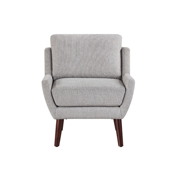 Veny Accent Armchair, Soft Gray Chenille, Solid Wood Angled Legs - BM345409