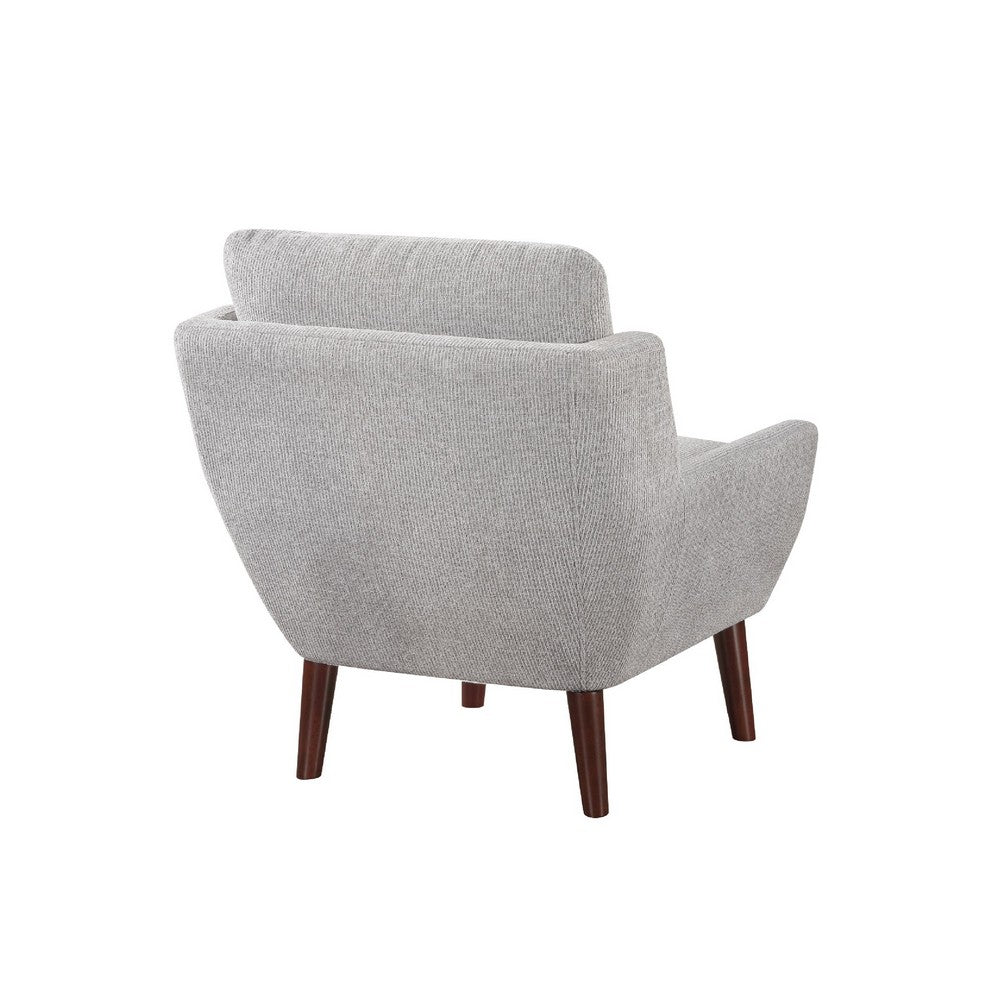 Veny Accent Armchair, Soft Gray Chenille, Solid Wood Angled Legs - BM345409