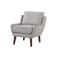 Veny Accent Armchair, Soft Gray Chenille, Solid Wood Angled Legs - BM345409