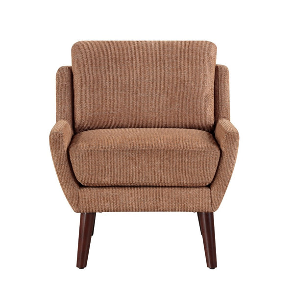 Veny Accent Armchair, Burnt Orange Chenille, Solid Wood Angled Legs - BM345410