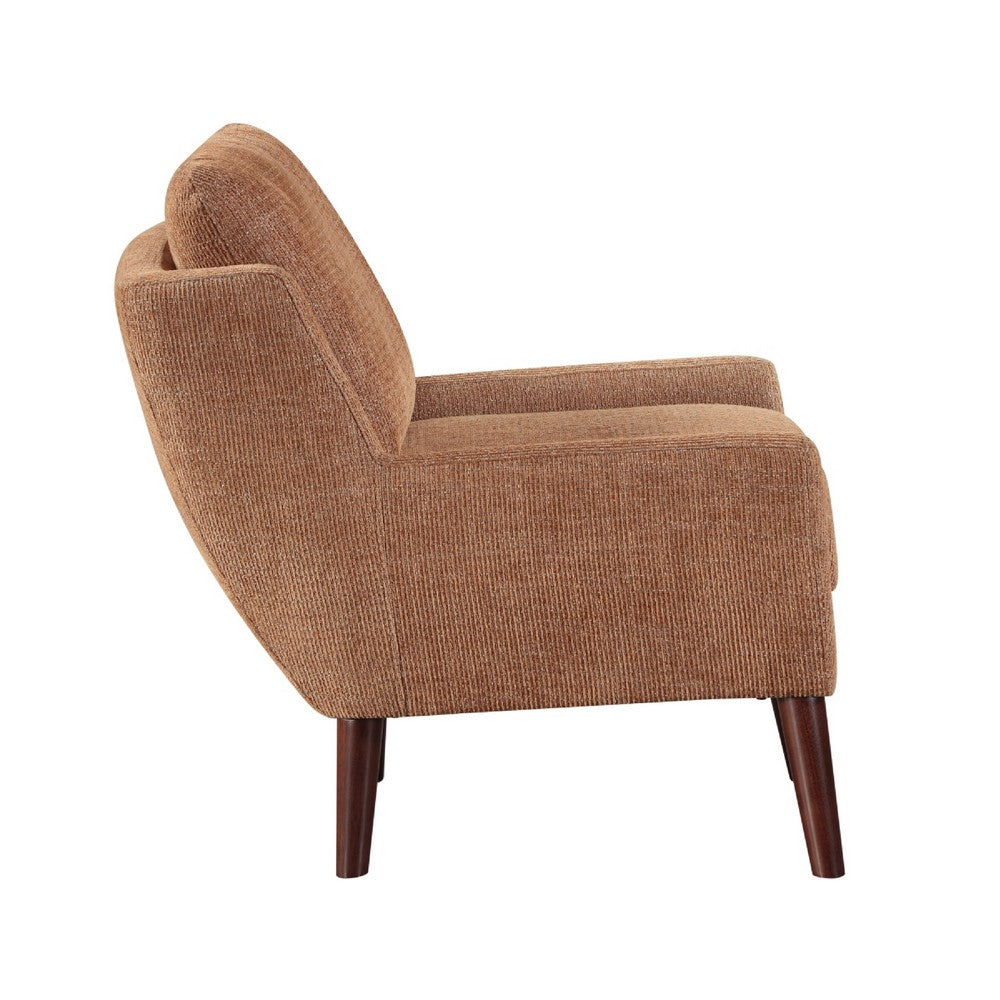 Veny Accent Armchair, Burnt Orange Chenille, Solid Wood Angled Legs - BM345410
