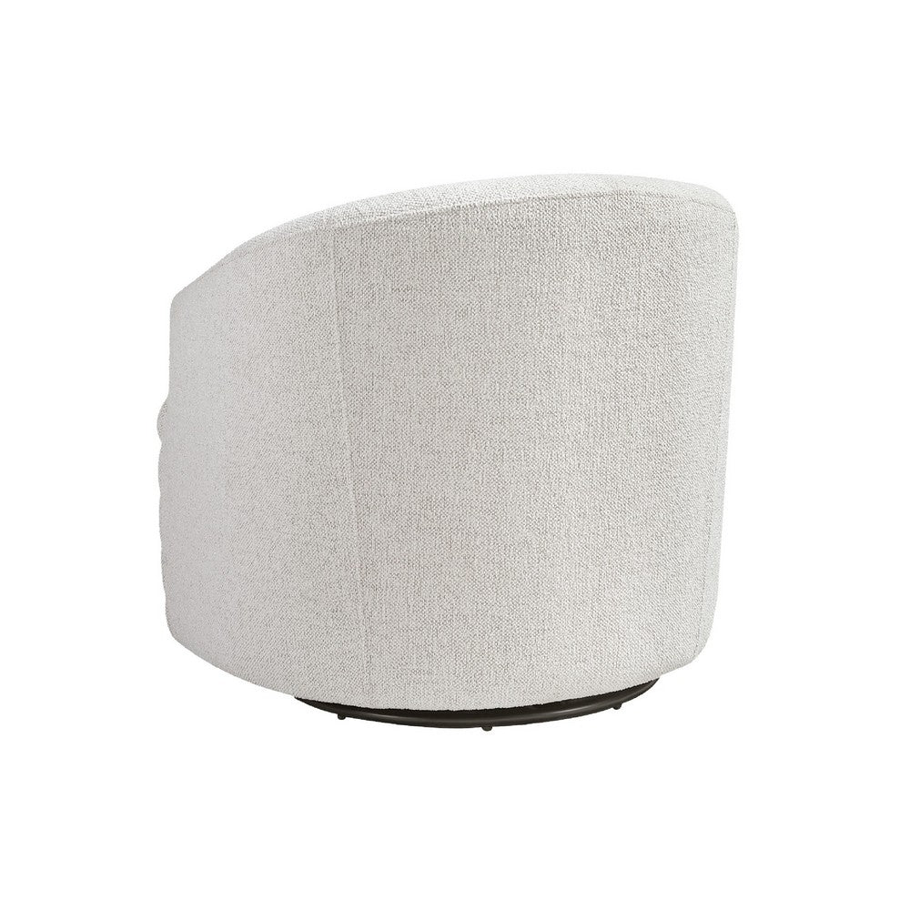 Vinn Swivel Accent Armchair, Barrel Design, Beige Chenille Fabric - BM345411