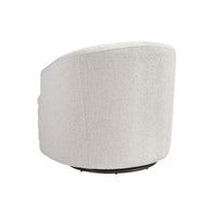 Vinn Swivel Accent Armchair, Barrel Design, Beige Chenille Fabric - BM345411