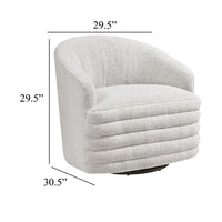 Vinn Swivel Accent Armchair, Barrel Design, Beige Chenille Fabric - BM345411
