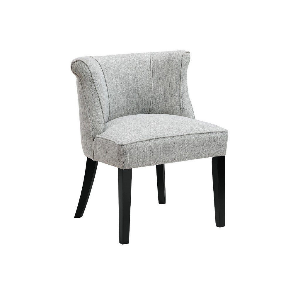 Vasu Accent Chair, Vertical Accents on Curved Back, Gray Polyester - BM345414