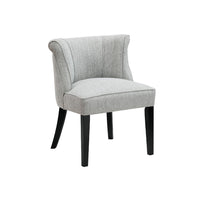 Vasu Accent Chair, Vertical Accents on Curved Back, Gray Polyester - BM345414